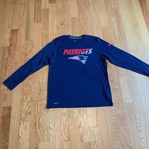 Nike New England Patriots blue long sleeve t-shirt.